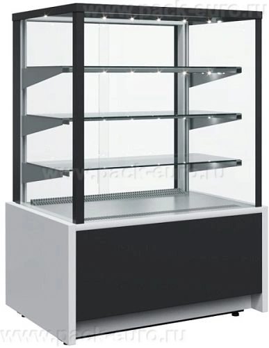 Витрина холодильная Carboma KC70 VH 0,6-1 LIGHT Chocolate 9006-9005 (ВХСв-0,6д Cube ТЕХНО для шоколада)
