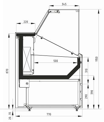 Витрина холодильная Carboma GC75 SL 1,0-1, (фронт паттерн)