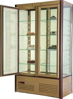 Витрина кондитерская Carboma D4 VM 800-1 (R800C Люкс) (индивидуальное исполнение 2 дв,стекл полки)