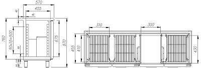 Стол холодильный BAR-360 (T57 M3-1 9005) (1660х570х870 мм)