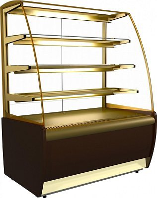 Витрина холодильная Carboma K70 VH 0,9-1 LIGHT Chocolate Паттерн (0106 Седой дуб)