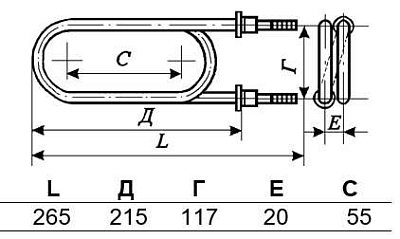 ТЭН 100А13/3,5Р220 (ТЭН-63А)