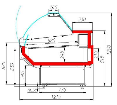 Витрина холодильная ATRIUM G120 SM 2,0-1 3004