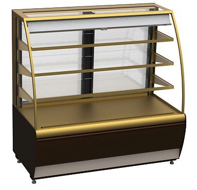 Витрина холодильная Carboma K70 VM 1,3-2 STANDARD Паттерн (открытая) (0106 Седой дуб)