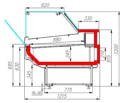 Витрина холодильная ATRIUM 2 GC120 SM 2,5-1 3004