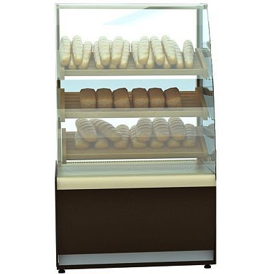 Витрина хлебная Carboma K70 N 0,9-1 LIGHT Bread цвет по схеме (со стеклом) (стандарт, пластик 0011 (серый))